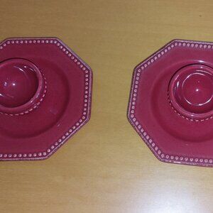 Egg-Cup Saucer 2 pieces Octagonal Stoneware Provence